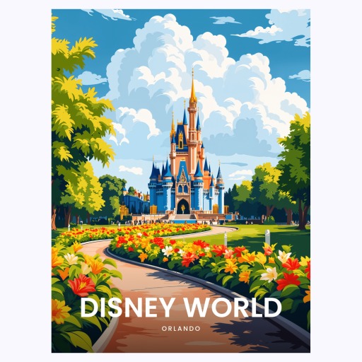 Disney World Travel Print - Vintage Travel Art Poster 6