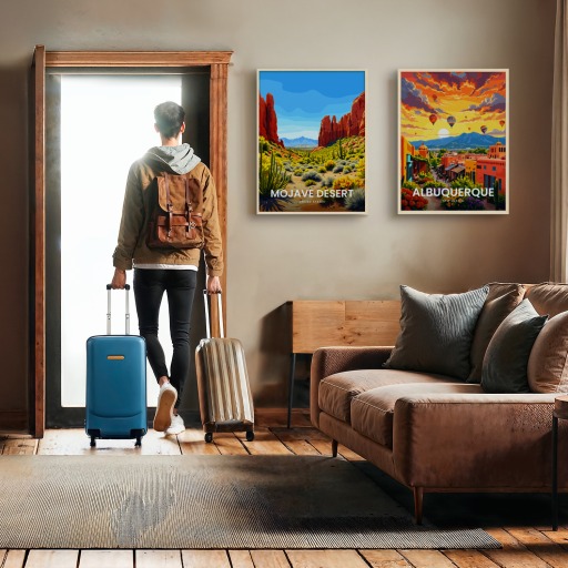 Mojave Desert Travel Print - Vintage Travel Art Poster 11