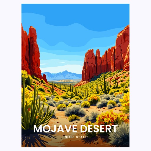 Mojave Desert Travel Print - Vintage Travel Art Poster 6