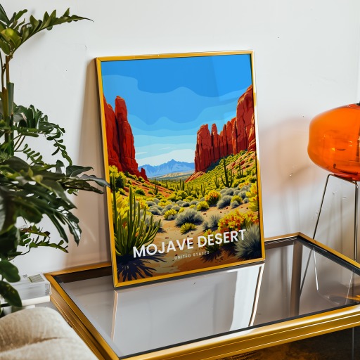 Mojave Desert Travel Print - Vintage Travel Art Poster 9