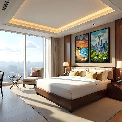 Space Needle Travel Print - Vintage Travel Art Poster 9