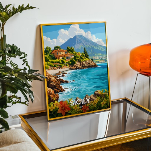 Sicily Travel Print - Vintage Travel Art Poster 9