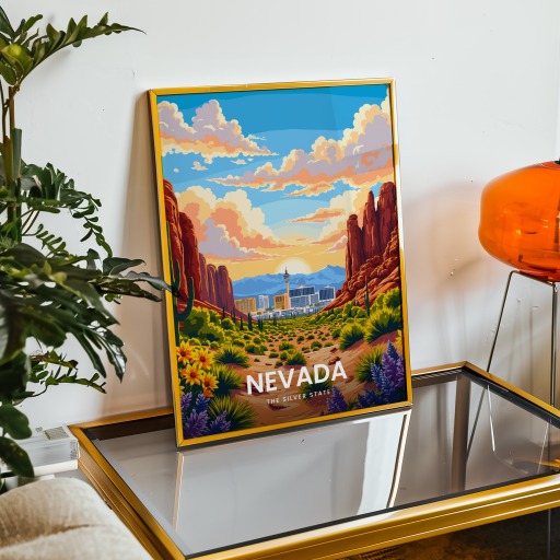 Nevada Travel Print - Vintage Travel Art Poster 9