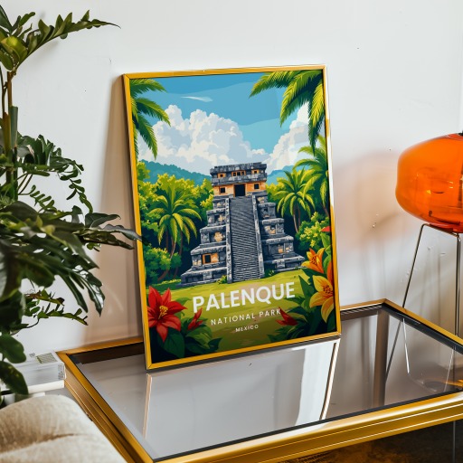 Palenque National Park Travel Print - Vintage Travel Art Poster 9