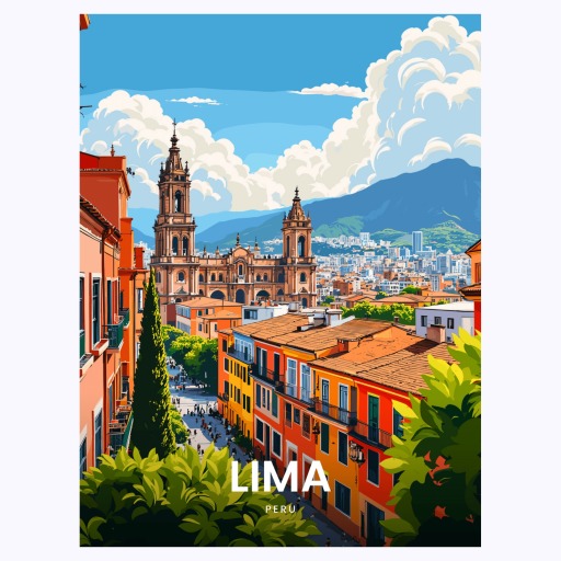 Lima Travel Print - Vintage Travel Art Poster 6