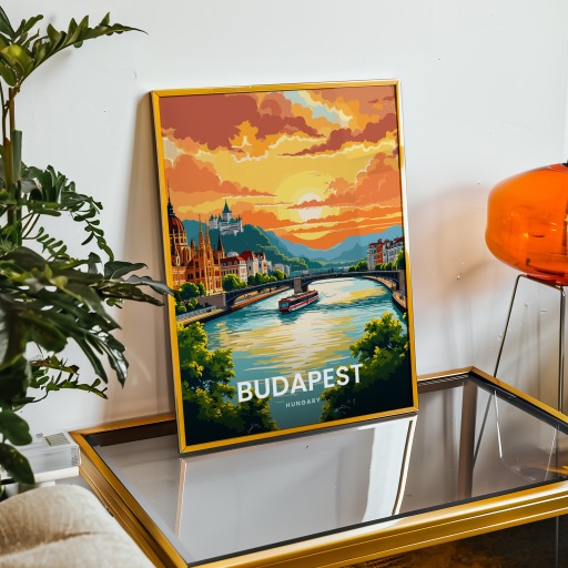 Budapest Travel Print - Vintage Travel Art Poster 9
