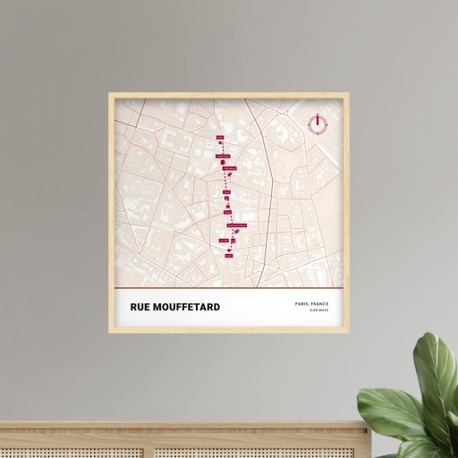Rue Mouffetard Poster - Street Map 8
