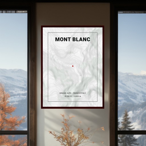 Mont Blanc Poster - Topo Map 11