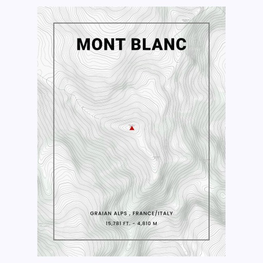 Mont Blanc Poster - Topo Map 6