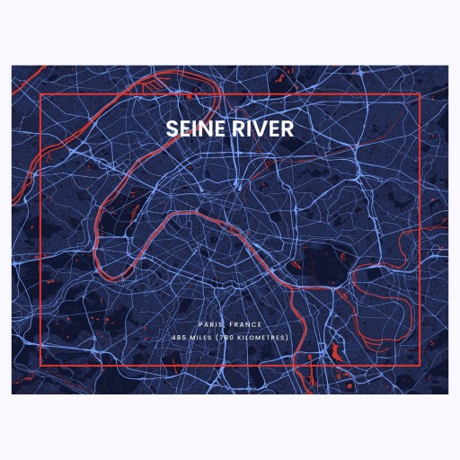 La Seine River through Paris in High Energy Poster 6