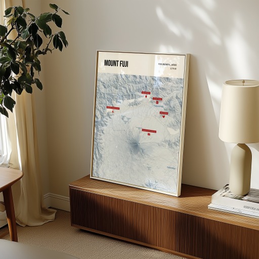 Trip To Mount Fuji Poster - Terrain Map 10