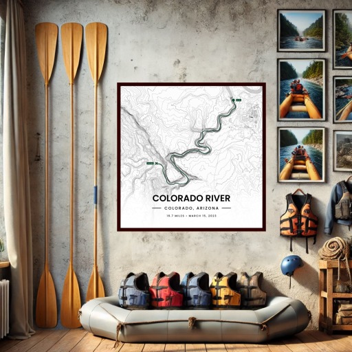 Rafting Trip to the Colorado River Poster - Route Map 8