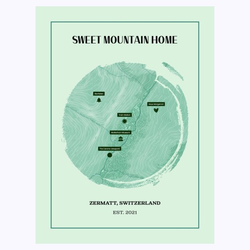 Our Mountain Home Poster - Topo Map 1 6