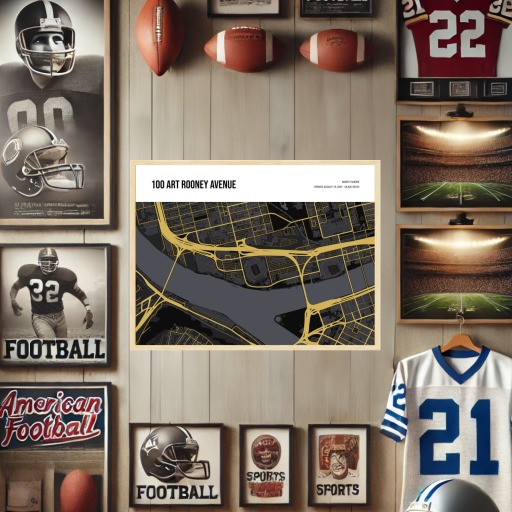 Pittsburgh Steelers Stadium Poster - Street Map 9