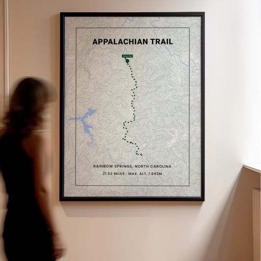 Appalachian Trail Hiking Trip Poster - Route Map 10