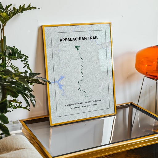 Appalachian Trail Hiking Trip Poster - Route Map 11