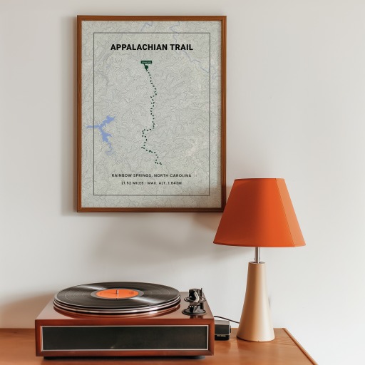 Appalachian Trail Hiking Trip Poster - Route Map 9