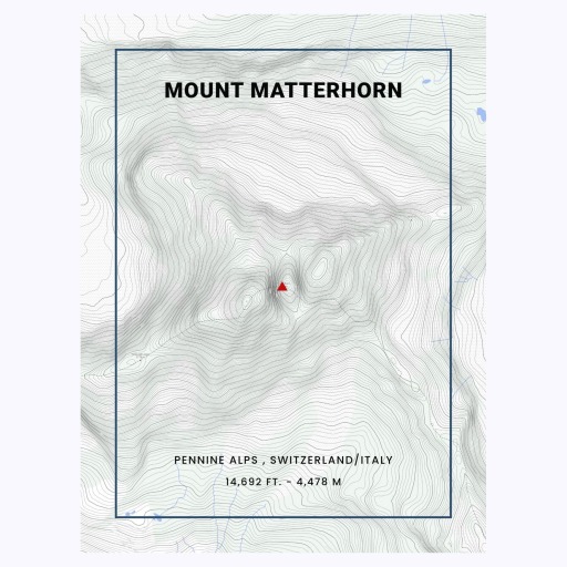 Mount Matterhorn Poster - Topo Map 6