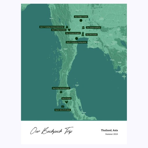 My Backpacking Trip Poster - Terrain Map 6