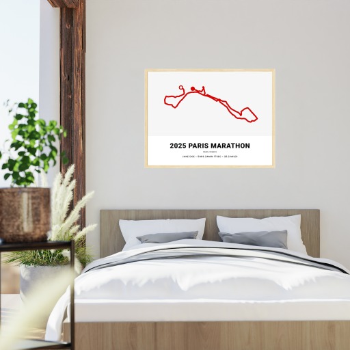 Minimalist 2025 Paris Marathon Poster - Route Map 11