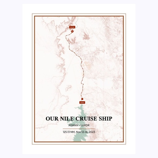 Our Nile River Cruise Trip Poster - Hill Shade Map 6