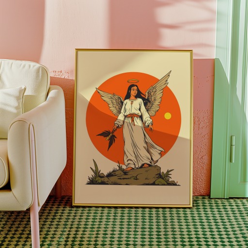 Temperance in Vibrant Grunge Print - Custom Tarot Card Poster 10