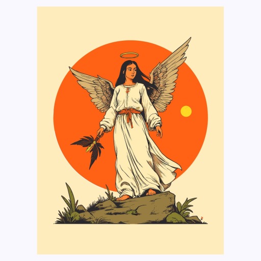 Temperance in Vibrant Grunge Print - Custom Tarot Card Poster 6