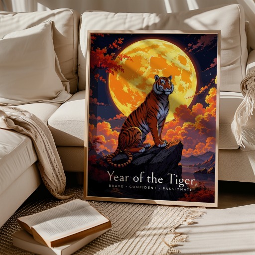 Tiger in Enchanted Surrealism Print - Custom Chinese Zodiac Poster 10