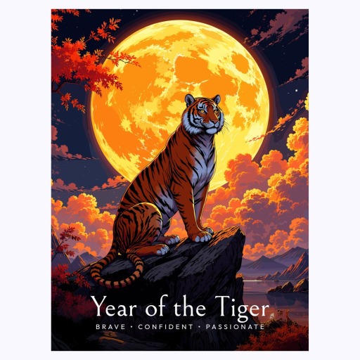 Tiger in Enchanted Surrealism Print - Custom Chinese Zodiac Poster 6