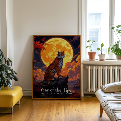 Tiger in Enchanted Surrealism Print - Custom Chinese Zodiac Poster 9