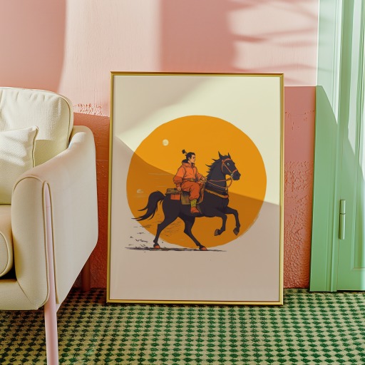 The Chariot in Vibrant Grunge Print - Custom Tarot Card Poster 9