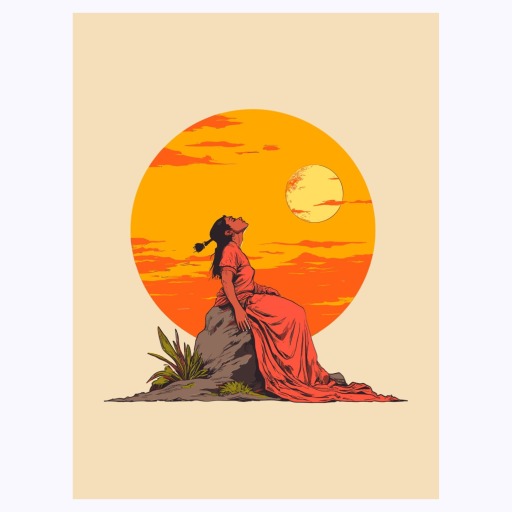 The Sun in Vibrant Grunge Print - Custom Tarot Card Poster 6