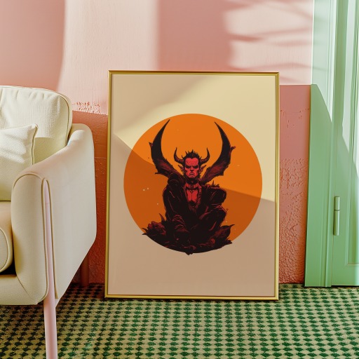 The Devil in Vibrant Grunge Print - Custom Tarot Card Poster 10