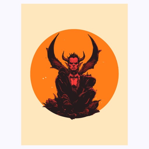 The Devil in Vibrant Grunge Print - Custom Tarot Card Poster 6