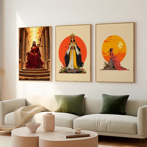 The Empress in Vibrant Grunge Print - Custom Tarot Card Poster 8