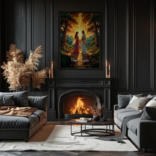 The Lovers in Enchanted Surrealism Print - Custom Tarot Card Poster 11