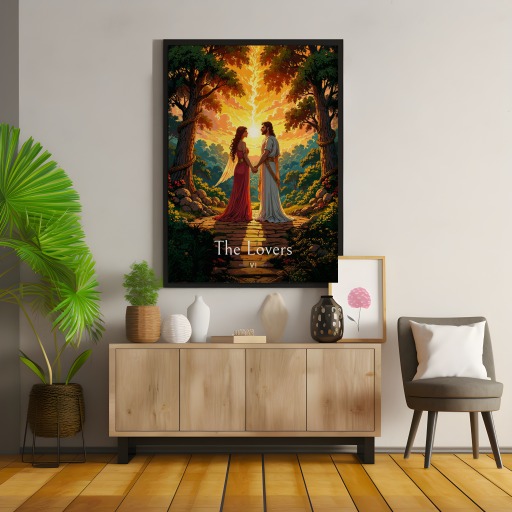 The Lovers in Enchanted Surrealism Print - Custom Tarot Card Poster 9