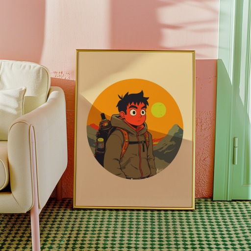 The Fool in Vibrant Grunge Print - Custom Tarot Card Poster 10