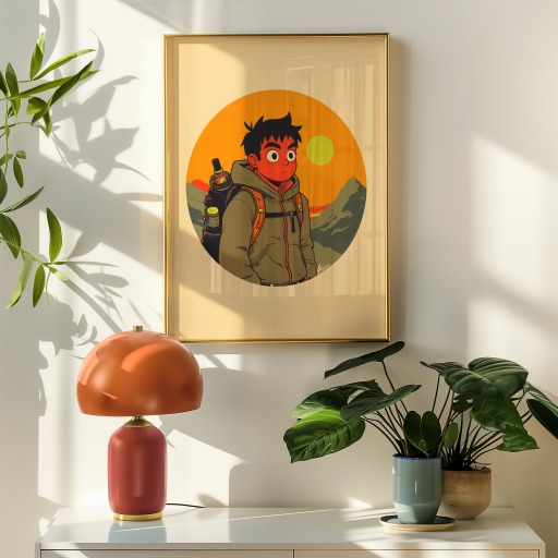 The Fool in Vibrant Grunge Print - Custom Tarot Card Poster 9