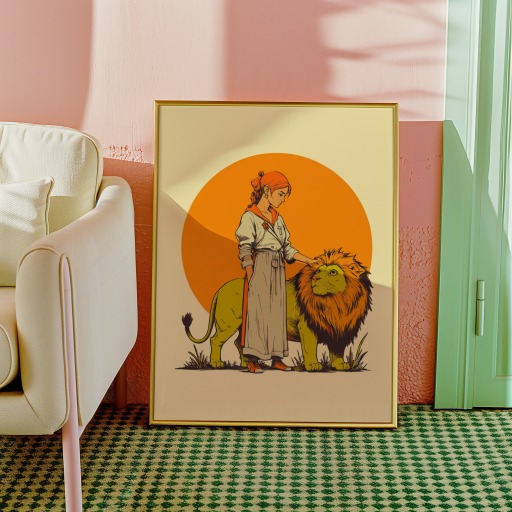 Strength in Vibrant Grunge Print - Custom Tarot Card Poster 10