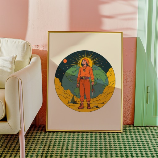 The World in Vibrant Grunge Print - Custom Tarot Card Poster 9