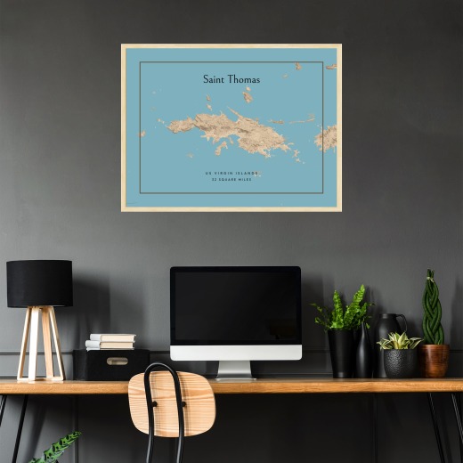 Island of St Thomas Map Poster - Street Map 2