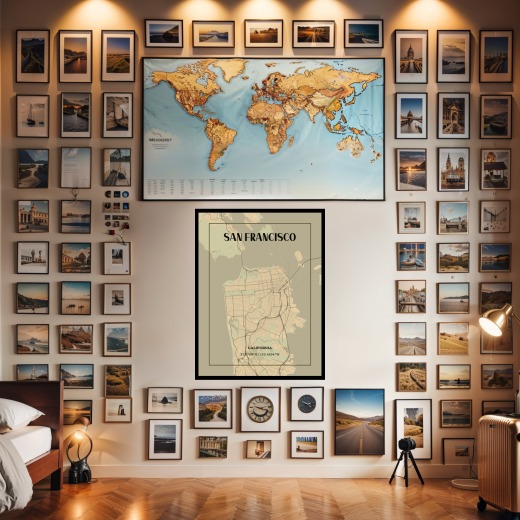 San Francisco in Vintage Poster - Street Map 2