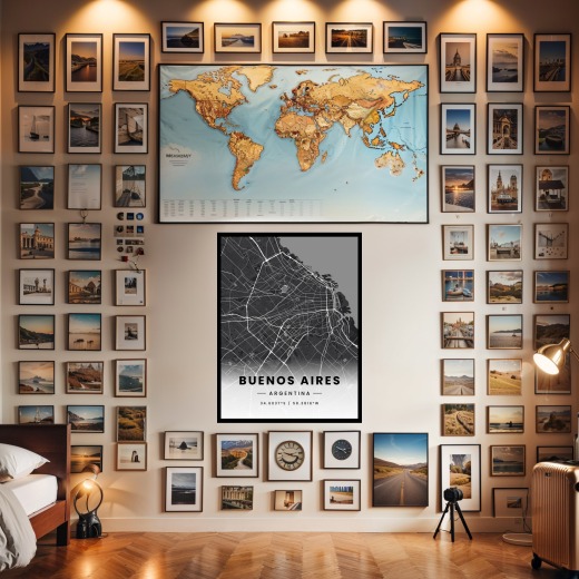 Buenos Aires in Dark Poster - Street Map 2