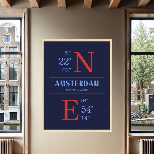 Amsterdam Coordinates Poster 2