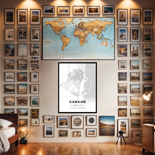 Cancun in Light Poster - Street Map 2