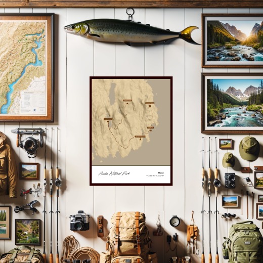Our Trip to Acadia National Park Poster - Topo Map 2