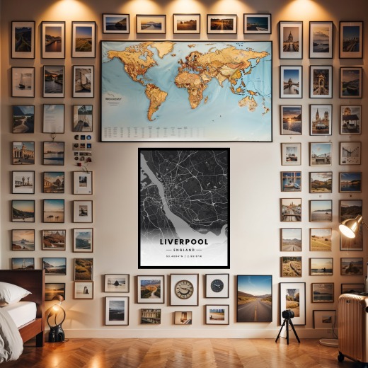 Liverpool in Dark Poster - Street Map 2