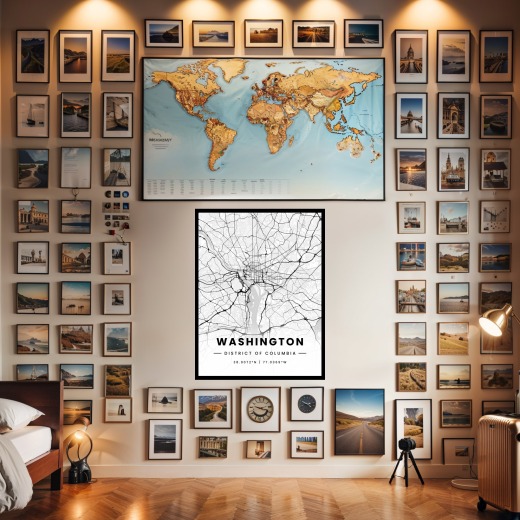 Washington D.C. in Light Poster - Street Map 2