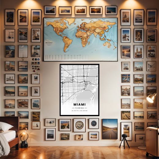 Miami in Light Poster - Street Map 2